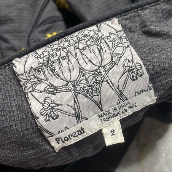 Anthropology Floreat Embodied Yellow Flowers size 2 - Picture 2 of 9